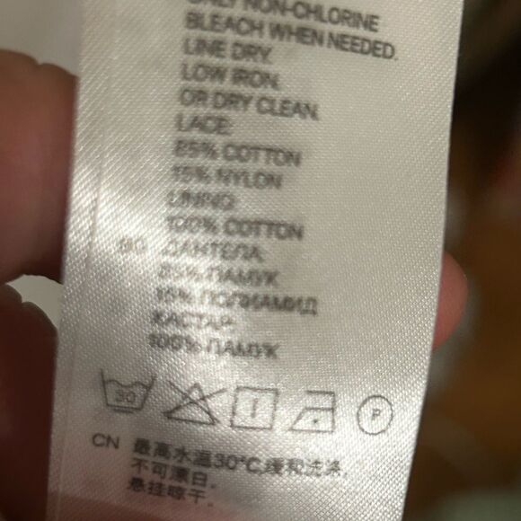 H&M Off white Cotton And Crochet/Lace Sleeveless Dress Size Medium - Picture 6 of 6